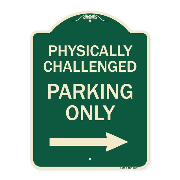 Signmission Physically Challenged Parking W/ Left Arrow Heavy-Gauge Aluminum Sign, 24" x 18", G-1824-23304 A-DES-G-1824-23304 - main